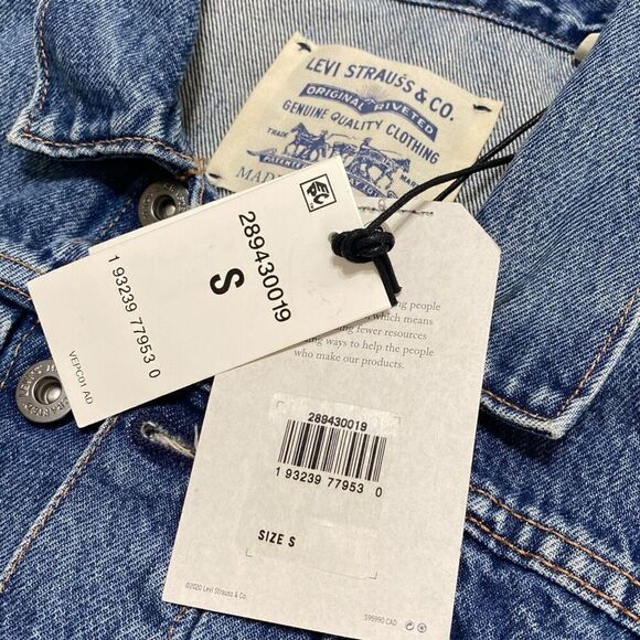 Levi's Made & Crafted Pleated Front Type II Denim Jean Jacket Mens size S New - Picture 12 of 12